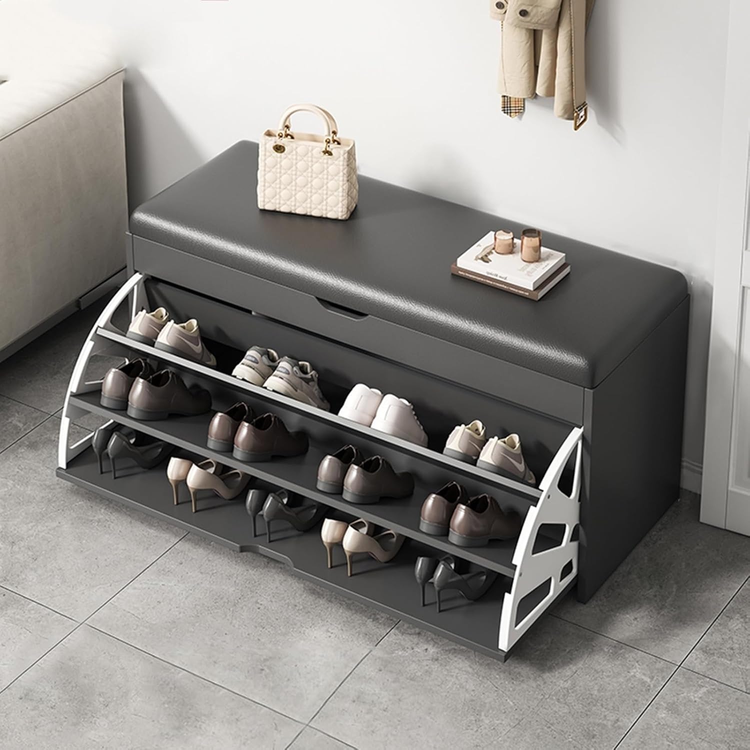 Miniatura 4 de Banco Recibidor De Zapatos Con Cojín